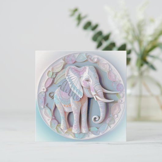 Baby Elephant Shower Invitation (Staand voorkant)