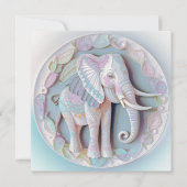 Baby Elephant Shower Invitation (Voorkant)