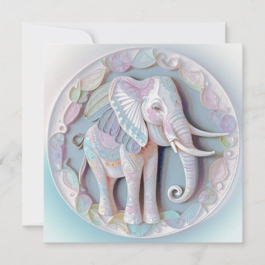 Baby Elephant Shower Invitation (Voorkant)