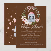 Baby Elephant Shower Invitation Aankondiging (Voorkant / Achterkant)