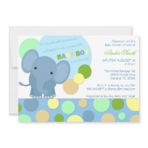 Baby Elephant Shower Invitation