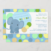 Baby Elephant Shower Invitation Kaart (Voorkant / Achterkant)