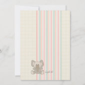 Baby Elephant Shower Invitation Kaart (Achterkant)