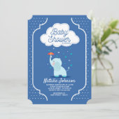 Baby Elephant Shower Invitation Kaart (Staand voorkant)