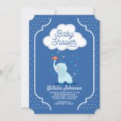 Baby Elephant Shower Invitation Kaart (Voorkant)
