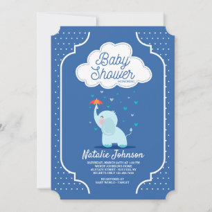 Baby Elephant Shower Invitation Kaart