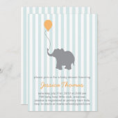 Baby Elephant Shower Invitation Kaart (Voorkant / Achterkant)