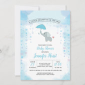 Baby Elephant Shower Invitation Kaart (Voorkant)