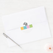 Baby Elephant Shower Ronde Sticker (Envelop)