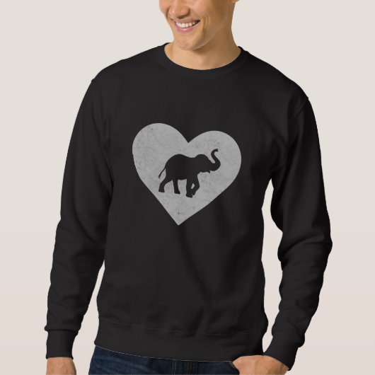 Baby Elephant Silhouette Heart Elephant Trui (Voorkant)