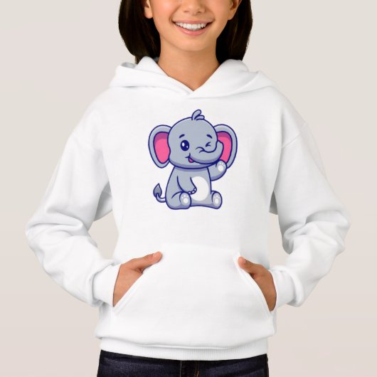 Baby Elephant Sitting Waving Hand-23800 (Voorkant)