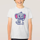 Baby Elephant Sitting Waving Hand-23800 Tri-Blend Shirt (Voorkant)