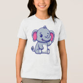 Baby Elephant Sitting Waving Hand-23800 Tri-Blend Shirt (Voorkant)