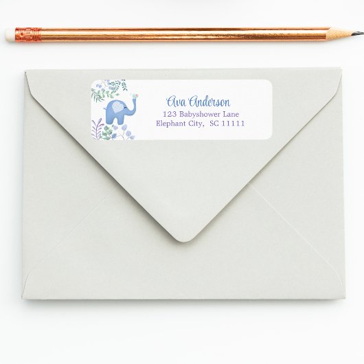 Baby Elephant Song Bird Baby shower Return Etiket