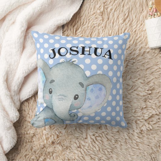 Baby Elephant Specialized Cute Polka Dot Name Kussen (Deken)
