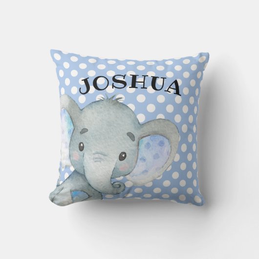 Baby Elephant Specialized Cute Polka Dot Name Kussen (Voorkant)