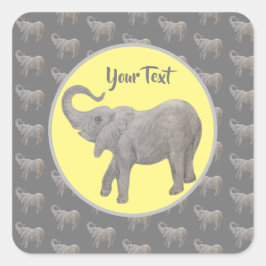 Baby Elephant Sticker Geel en grijs