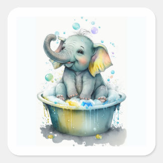 Baby Elephant - Sticker voor Elephant - Bath Time 
