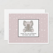 Baby Elephant String Hearts Baby shower Dank u Briefkaart (Voorkant / Achterkant)