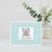Baby Elephant String Hearts Baby shower Dank u Briefkaart (Staand voorkant)