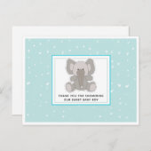 Baby Elephant String Hearts Baby shower Dank u Briefkaart (Voorkant / Achterkant)