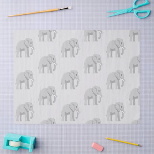 Baby Elephant & Sunset Lake Whimsical Tissue Paper Tissuepapier (Craft)