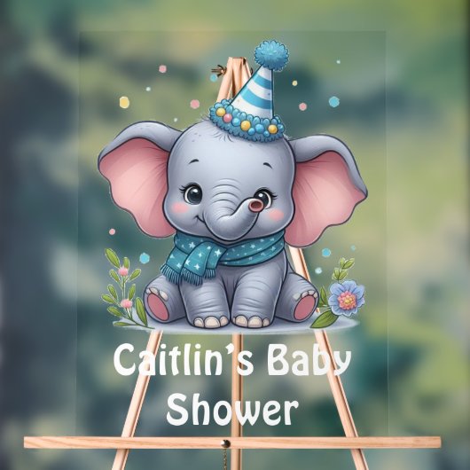Baby Elephant Theme Baby shower Acryl Teken Acryl Bord (Neutraal)
