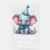 Baby Elephant Theme Baby shower Acryl Teken Acryl Bord (Hoek)