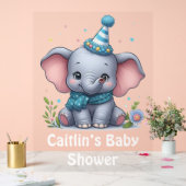 Baby Elephant Theme Baby shower Acryl Teken Acryl Bord (Huwelijk)