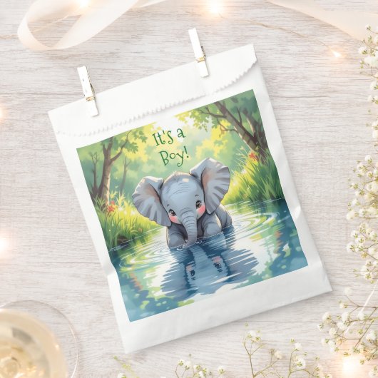 Baby Elephant Themed Baby Shower Bedankzakje (Geknipt)