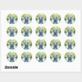 Baby Elephant Themed Baby Shower Ronde Sticker (Vel)