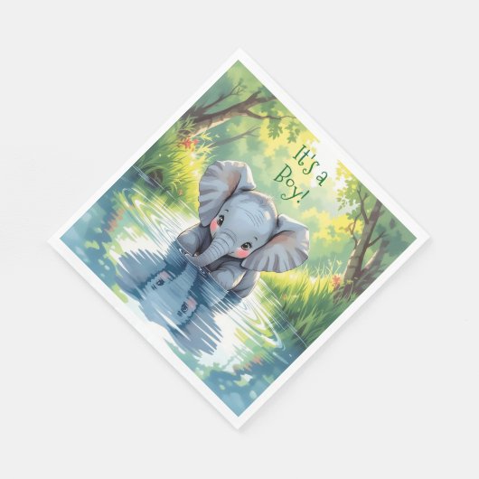 Baby Elephant Themed Baby Shower Servet (Hoek)
