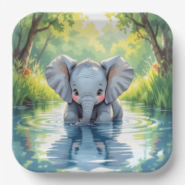 Baby Elephant Themed |  Birthday Party Papieren Bordje