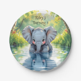 Baby Elephant Themed  Birthday Party Personalized Papieren Bordje