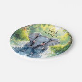 Baby Elephant Themed  Birthday Party Personalized Papieren Bordje (Gekanteld)