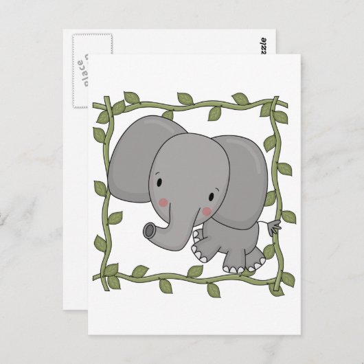 Baby Elephant Tshirts en Gifts Briefkaart (Voorkant / Achterkant)