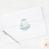 Baby Elephant Umbrella It's A Boy Sticker (Envelop)