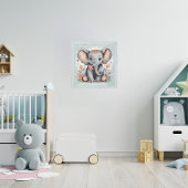 Baby Elephant Vierkante Klok