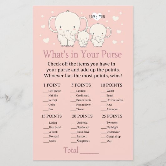 Baby Elephant Wat zit er in je handtas? (Voorkant)