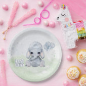 Baby Elephant Waterverf Animals Papieren Bordje (Feest)