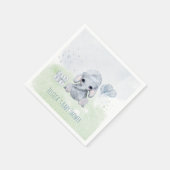 Baby Elephant Waterverf Animals Servet (Hoek)