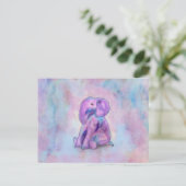 Baby Elephant waterverf pastels Briefkaart (Staand voorkant)
