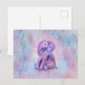 Baby Elephant waterverf pastels Briefkaart (Voorkant / Achterkant)