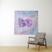 Baby Elephant waterverf pastels Wandkleed (In Situ (horizontaal))