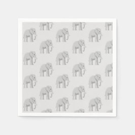 Baby Elephant Whimsical Pattern Birthday Napkins Servet