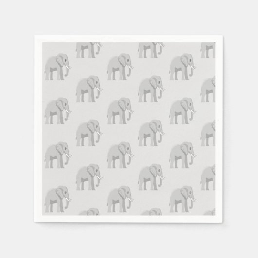 Baby Elephant Whimsical Pattern Birthday Napkins Servet (Voorkant)