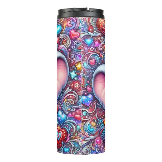 Baby Elephant Winter Heart Thermosbeker (Achterkant)