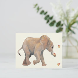 Baby Elephant with cupcakes Postcard Briefkaart
