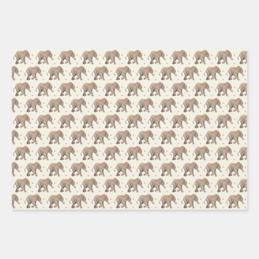 Baby Elephant with cupcakes Tissue Gift Wrap Inpakpapier Vel (Voorkant 3)