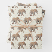 Baby Elephant with cupcakes Tissue Gift Wrap Inpakpapier Vel (In situ)